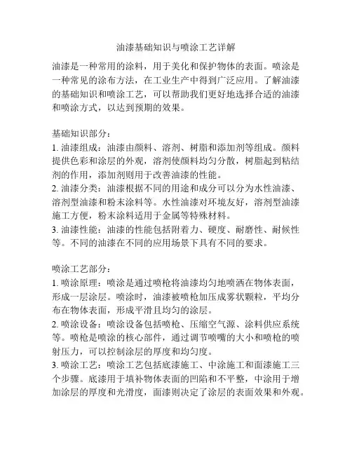 油漆基础知识与喷涂工艺详解