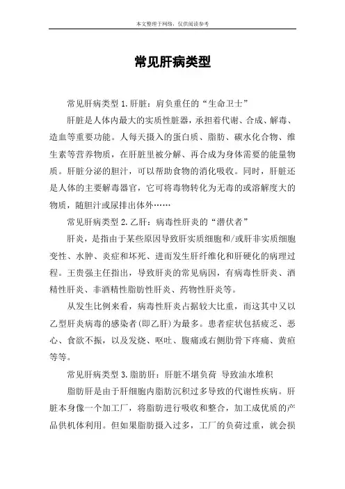 常见肝病类型