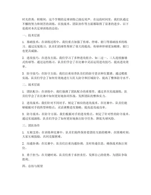 足球训练总结范文