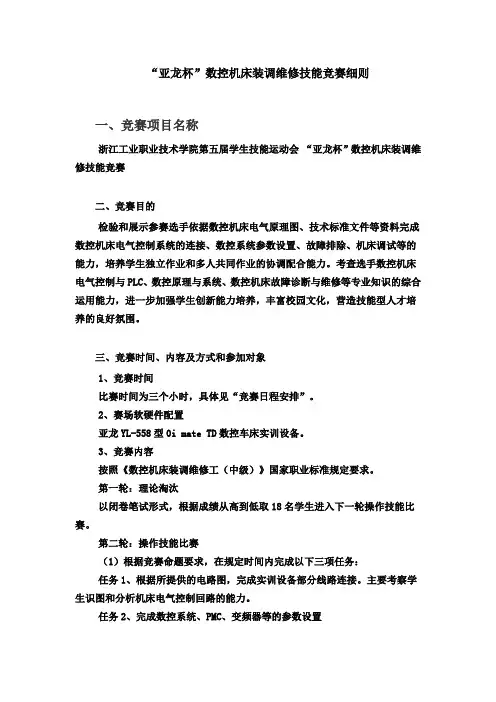 数控机床装调维修技能竞赛细则