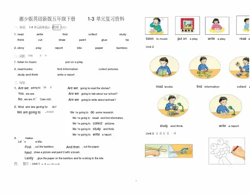 湘少版英语新版五年级下册 复习资料