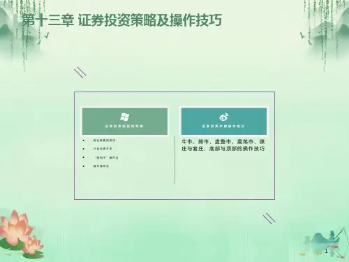 证券投资学 13 证券投资技巧与策略