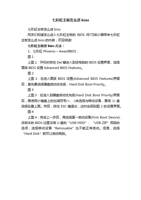 七彩虹主板怎么进bios