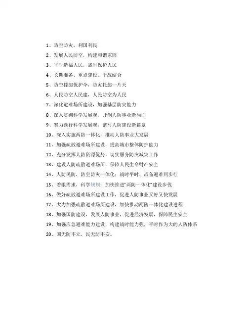 人防标语精选