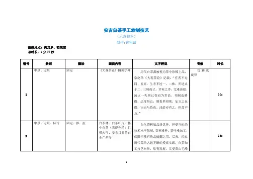 安吉白茶手工炒制技艺