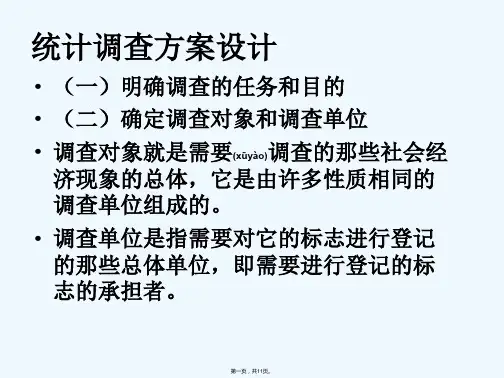 《统计调查方案设计》PPT课件