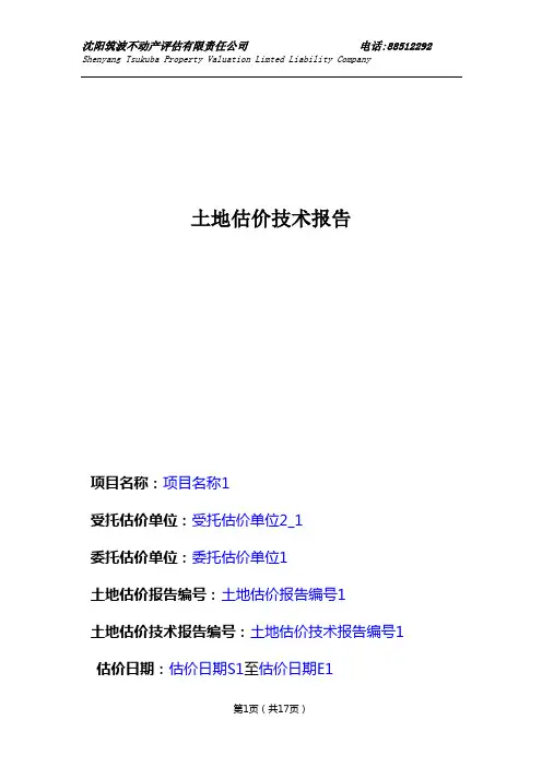 土地估价技术报告