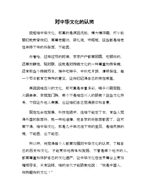 对中华文化的认同作文