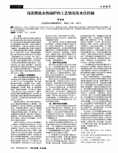 浅谈燃机余热锅炉的工艺情况及水位控制