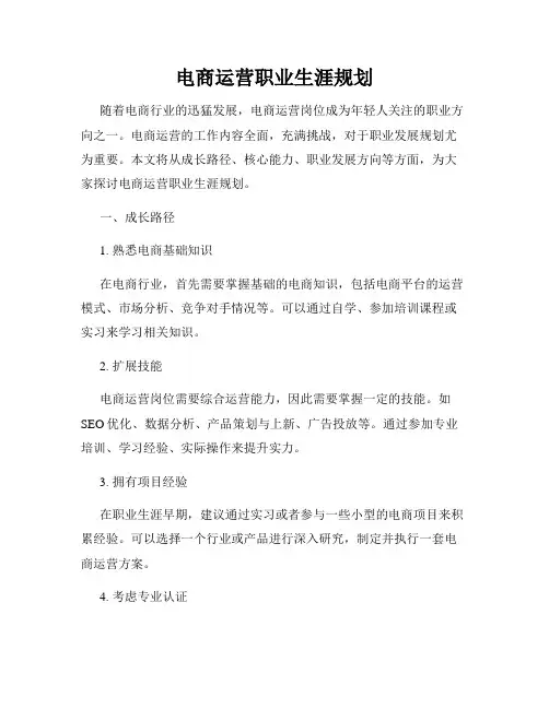 电商运营职业生涯规划