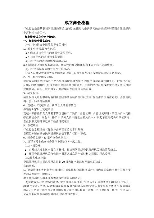 成立商会流程