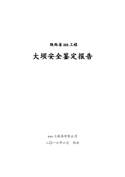 XXXXXX水电站大坝蓄水安全鉴定报告