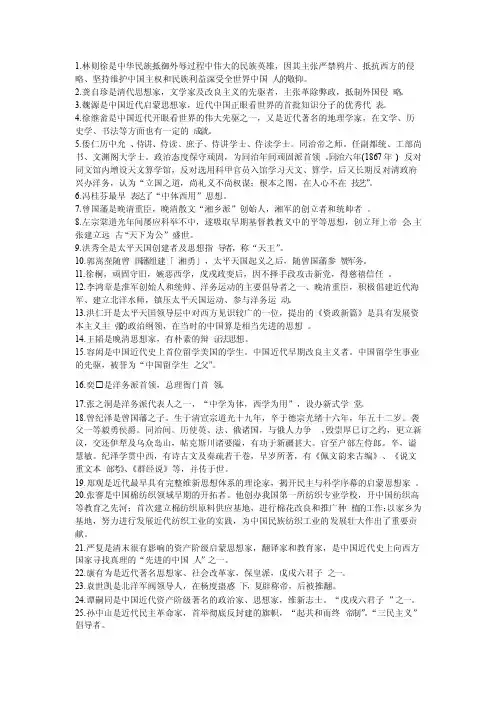 近代史人物介绍