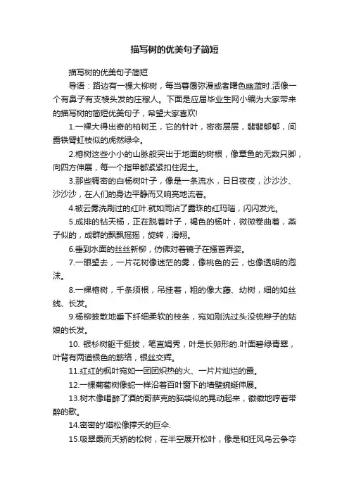 描写树的优美句子简短