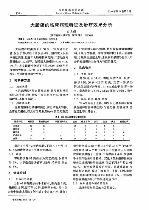 大肠癌的临床病理特征及治疗效果分析