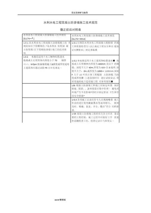 水利水电工程混凝土防渗墙施工技术规范设计(SL174_2014)