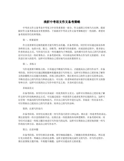 浅析中考语文作文备考策略
