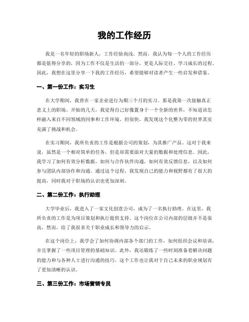 我的工作经历