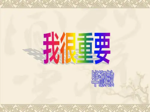 《我很重要》 毕淑敏(公开课课件)