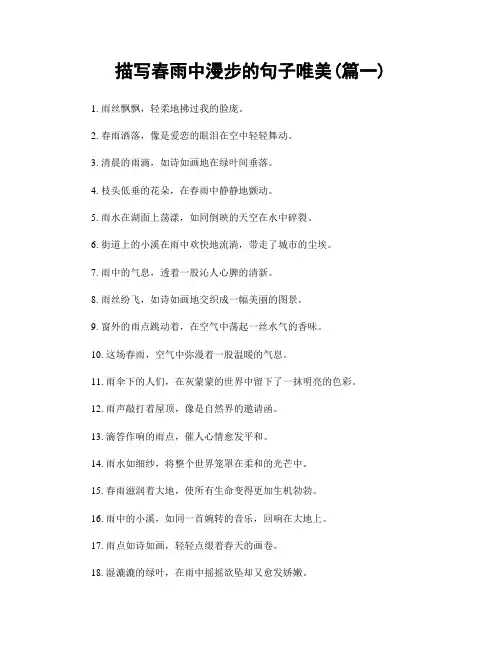 描写春雨中漫步的句子唯美(精选两篇)