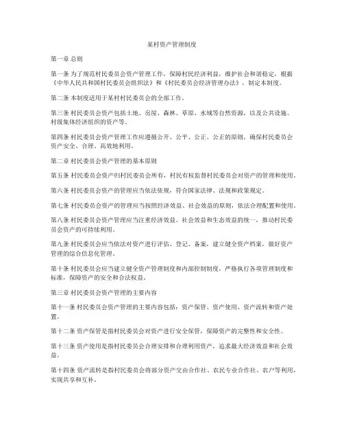 某村资产管理制度