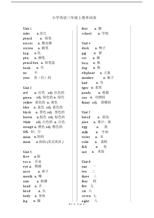 (word完整版)PEP小学英语(3-6年级)单词表.docx