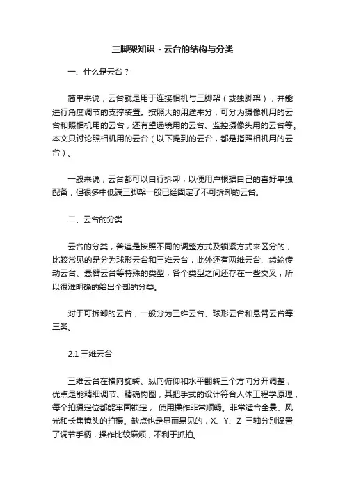 三脚架知识－云台的结构与分类