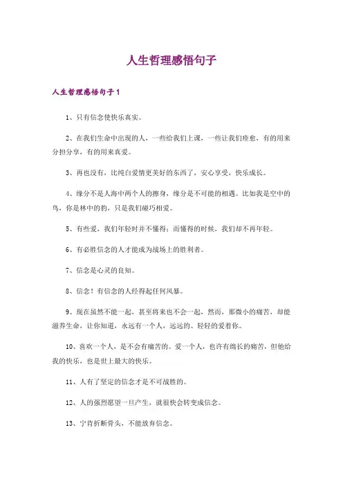 人生哲理感悟句子