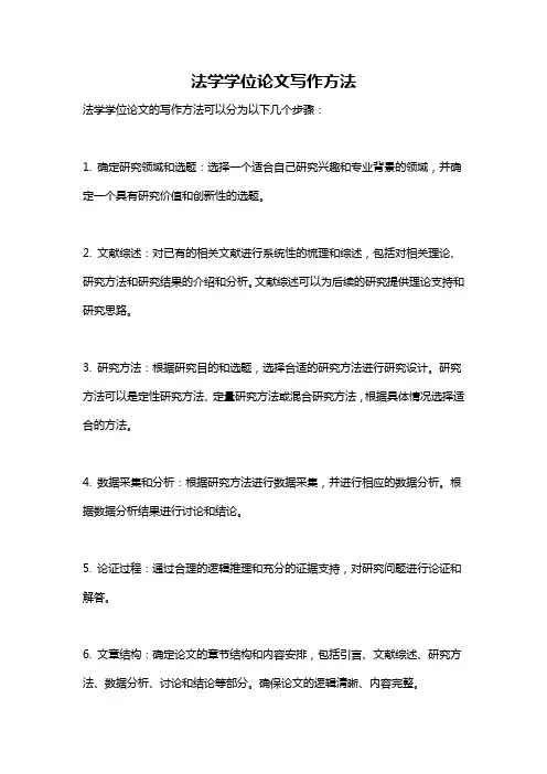 法学学位论文写作方法