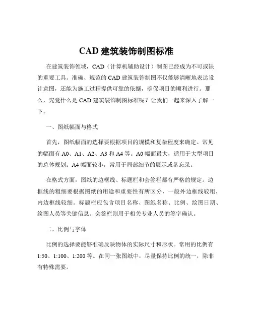 CAD建筑装饰制图标准