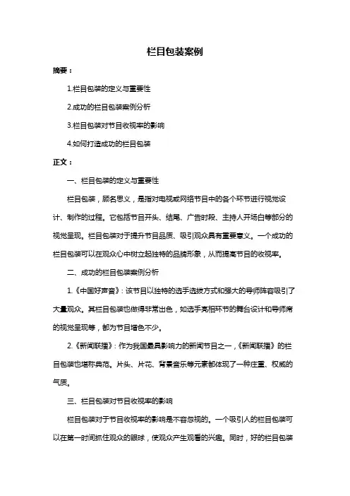 栏目包装案例