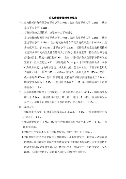 公共建筑楼梯标准及要求