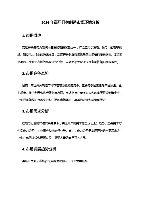 2024年高压开关制造市场环境分析