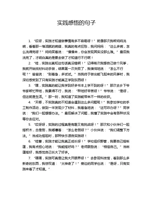 实践感悟的句子