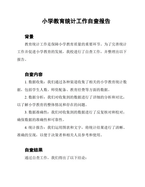 小学教育统计工作自查报告