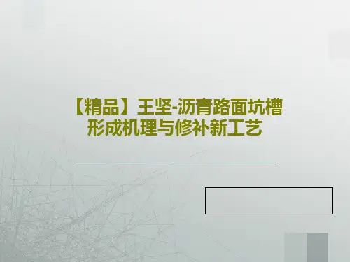 【精品】王坚-沥青路面坑槽形成机理与修补新工艺共33页