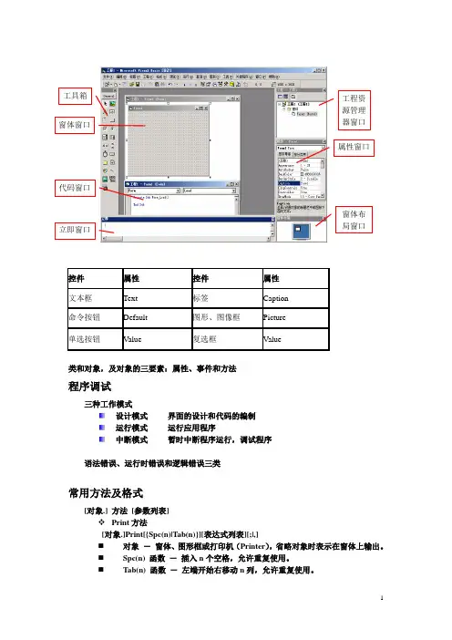 Visual  Basic 笔试复习资料(1)控件及常用属性