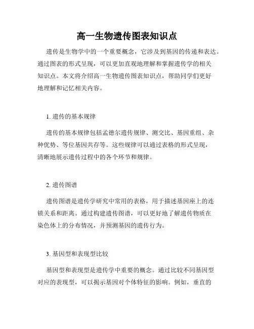 高一生物遗传图表知识点
