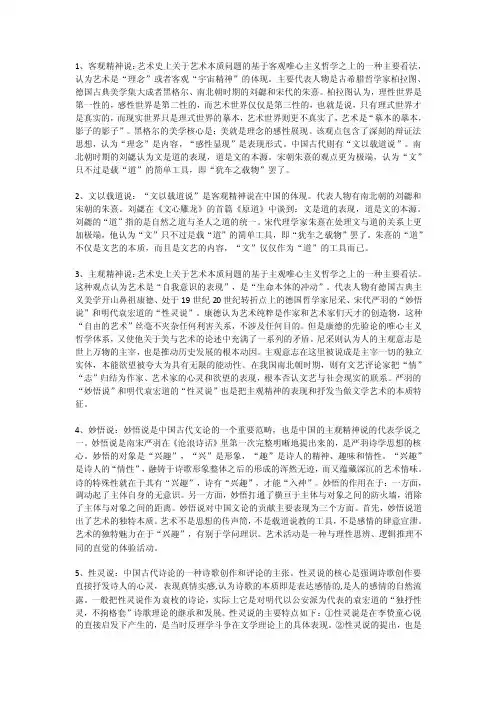 名词解释《艺术概论》全集艺术考研必备