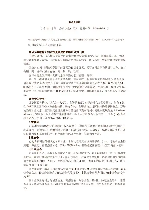 钛合金知识