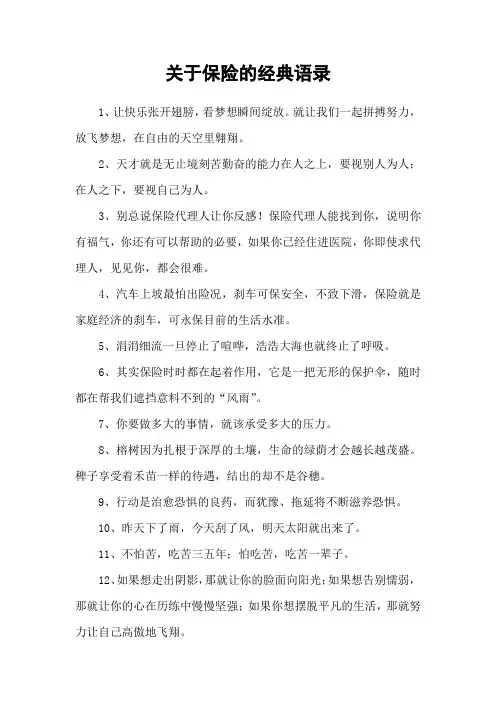 关于保险的经典语录