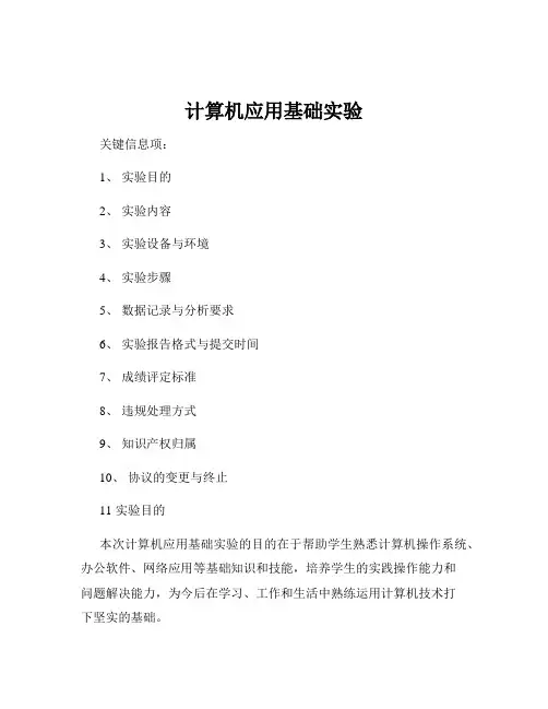 计算机应用基础实验