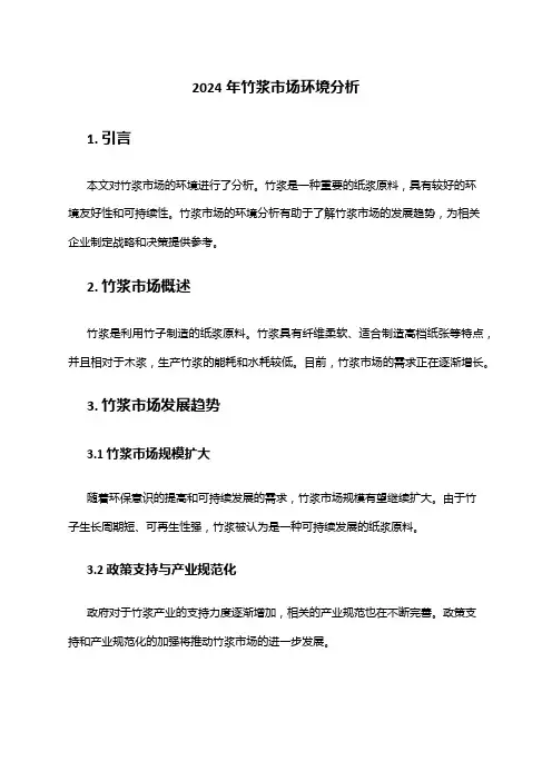 2024年竹浆市场环境分析