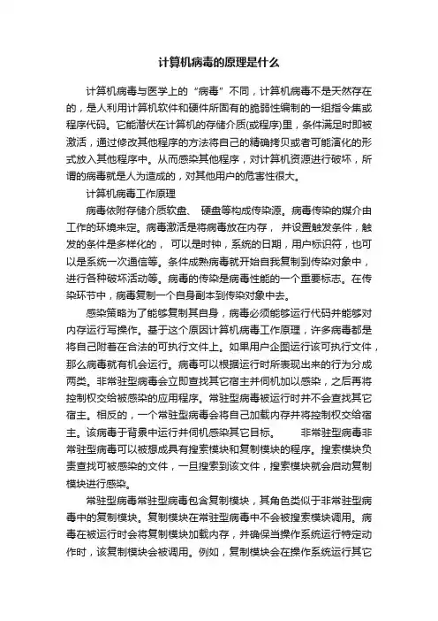 计算机病毒的原理是什么