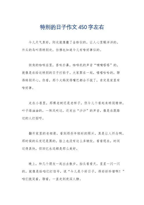 特别的日子作文450字左右