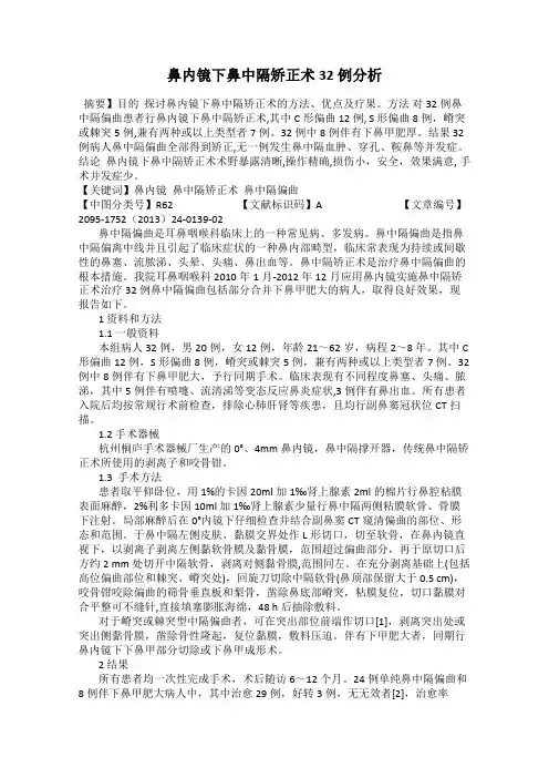 鼻内镜下鼻中隔矫正术32例分析