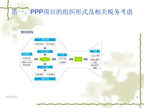 PPP项目的税务管理及税收筹划培训课件