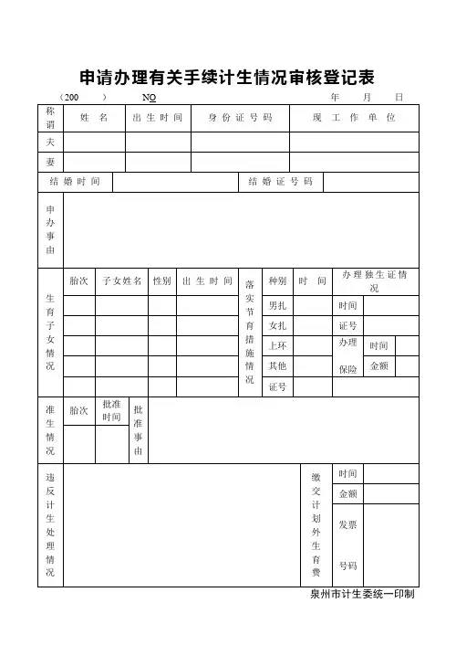 计生审核登记(电子版)