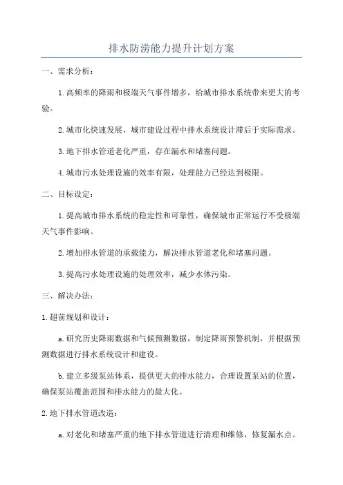 排水防涝能力提升计划方案