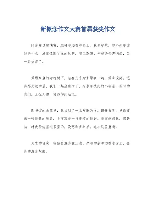 新概念作文大赛首届获奖作文